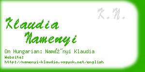 klaudia namenyi business card